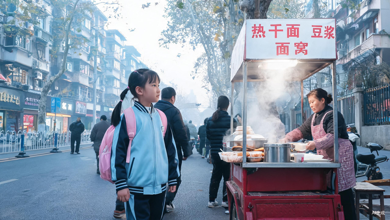 华为的竹知了,武汉街头的小女孩